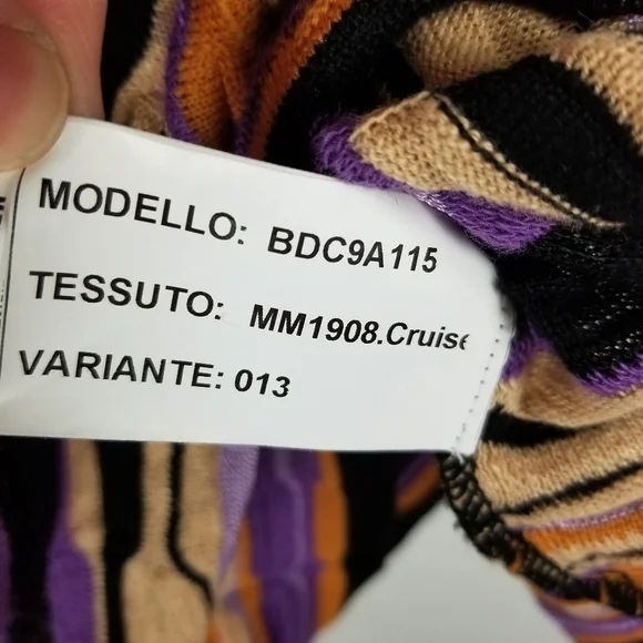 M Missoni NWT Long Sleeve Sweater Dress US 6 EU42 Multi Color Wool Blend 3D Knit - Picture 9 of 16